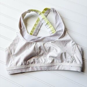 White Lululemon Sports Bra Polka Dot Size 6